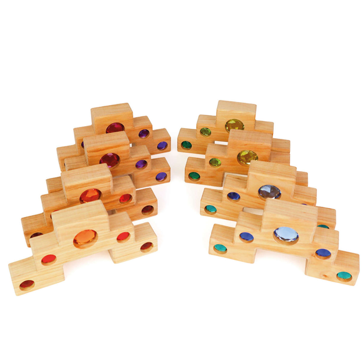 Bauspiel Colour Staircase with Light Blocks 16 Pieces