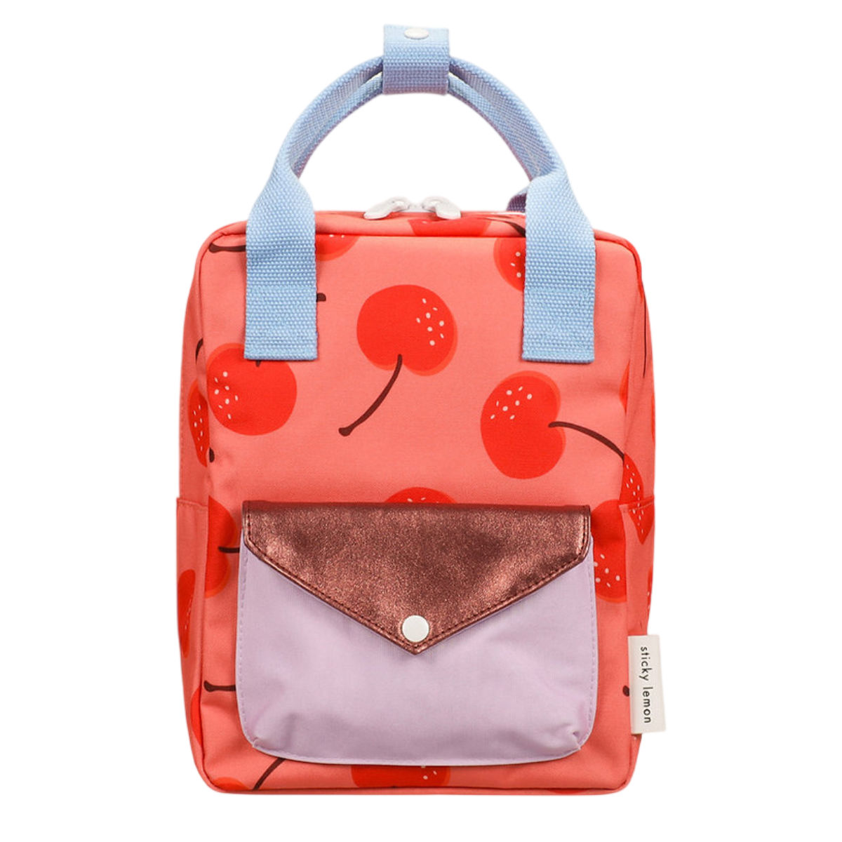 Sticky Lemon Rucksack mit Kirschdesign in Rot - Vorderansicht