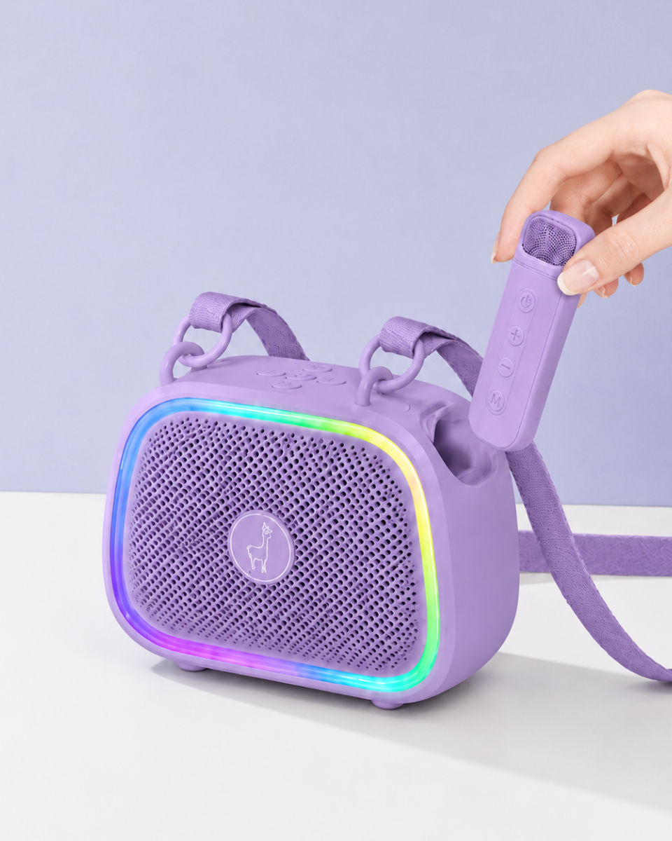 Lalarma Star Karaoke-Set für Kinder – mit Licht & 2 kabellosen Mikrofonen