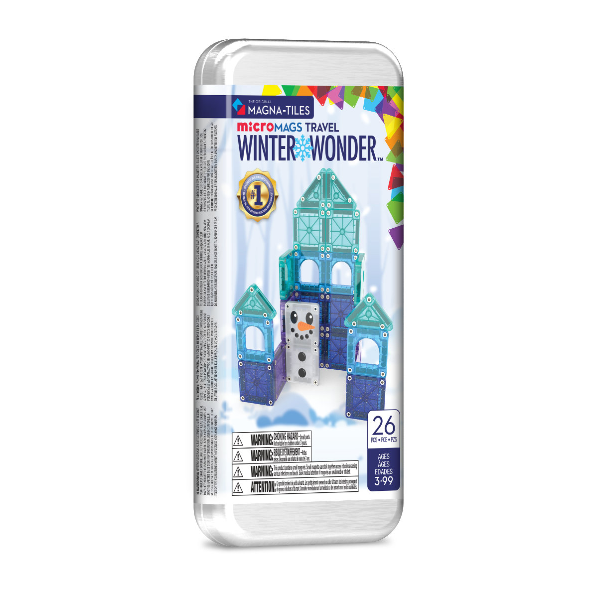 Magna-Tiles microMAGS Winter Travel Set - 26 Pieces