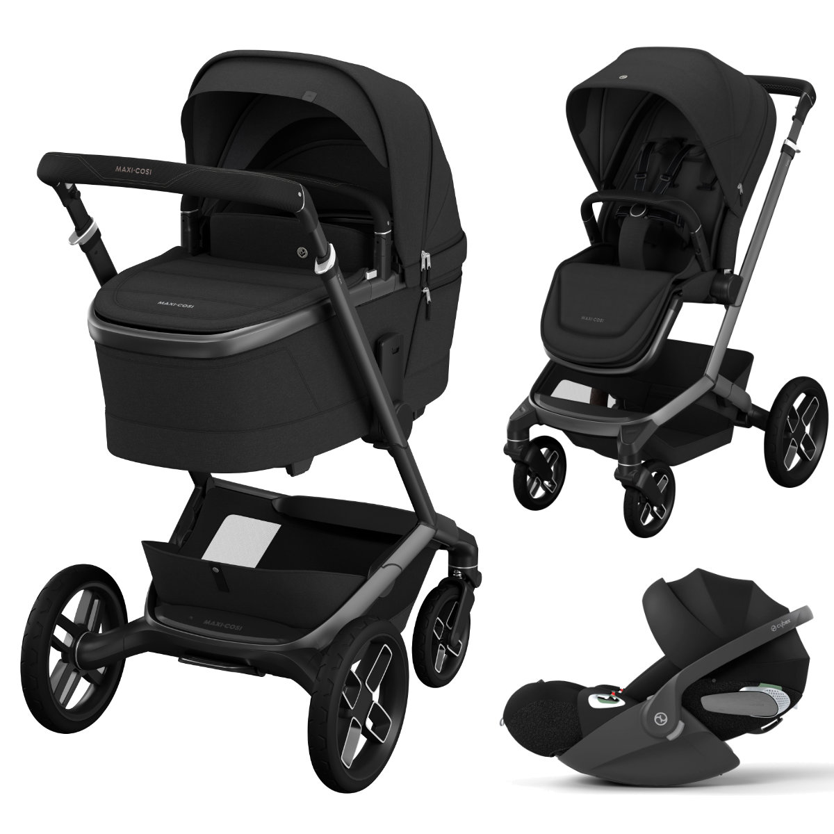Maxi Cosi Fame 3-in-1 Stroller Set incl. Cybex Cloud T i-Size Car Seat