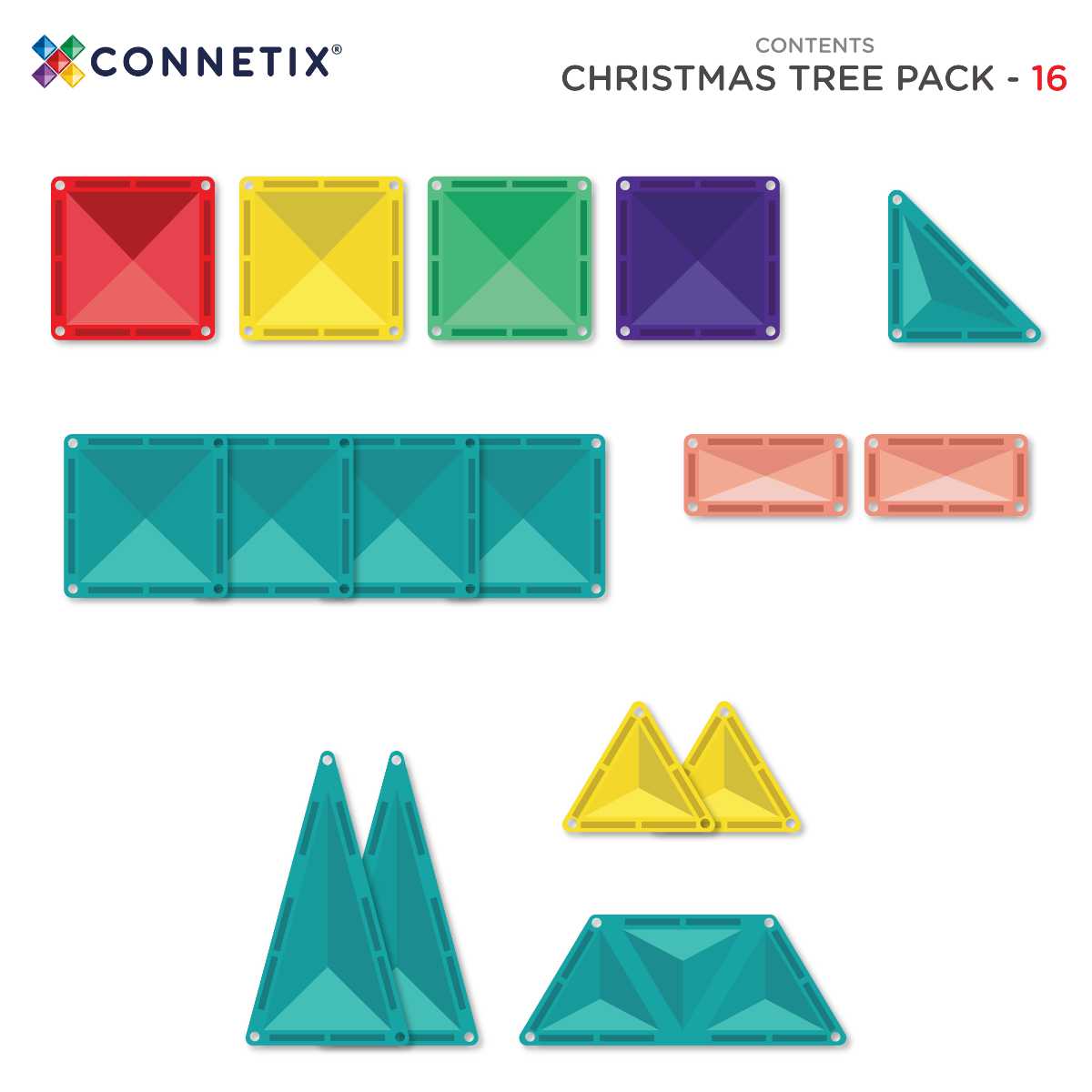 Connetix Magnetic Tiles Christmas Tree Set – 16 Pieces