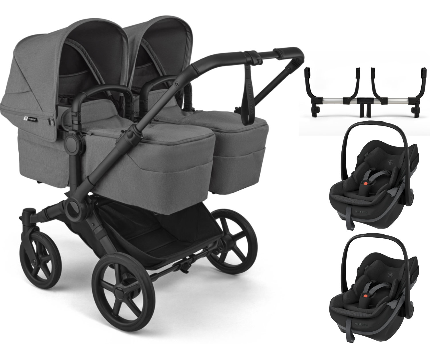 Bugaboo Donkey 6 Twin 3-in-1 incl. 2x Maxi Cosi Pebble Slide Pro