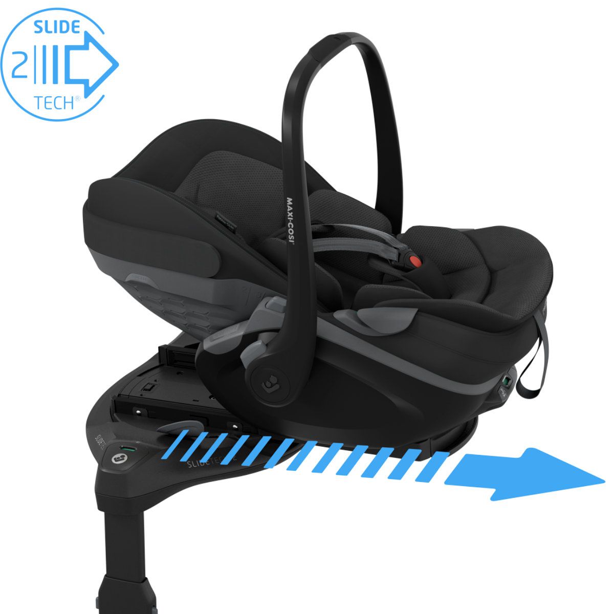 Maxi-Cosi Babyschale in Schwarz - Seitenansicht
