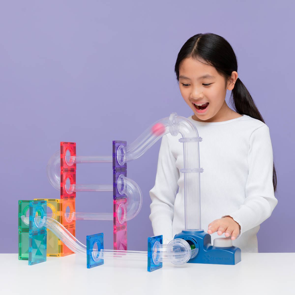 Connetix Magnetbausteine Ball Run Launcher Pack - 47 Teile