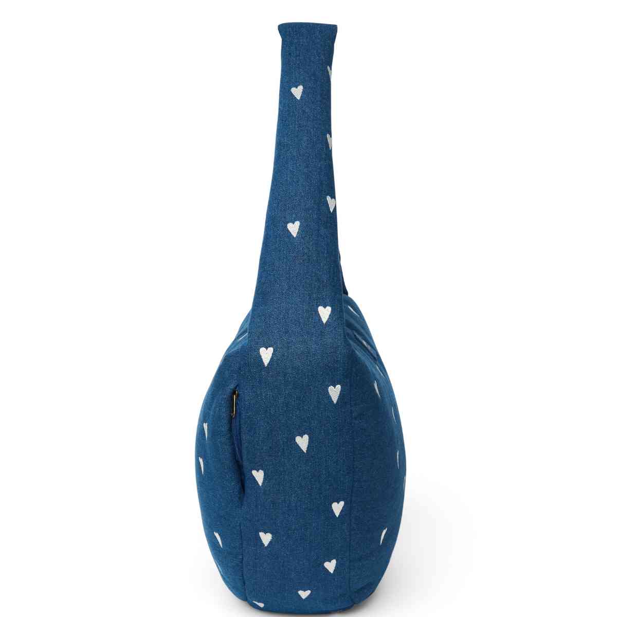 Gitarrentasche in Blau mit weißen Mustern - Seitenansicht