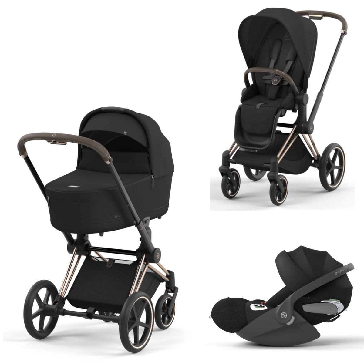Cybex Priam Stroller, 3-in-1 Stroller Set incl. Cybex Cloud T i-Size Carseat