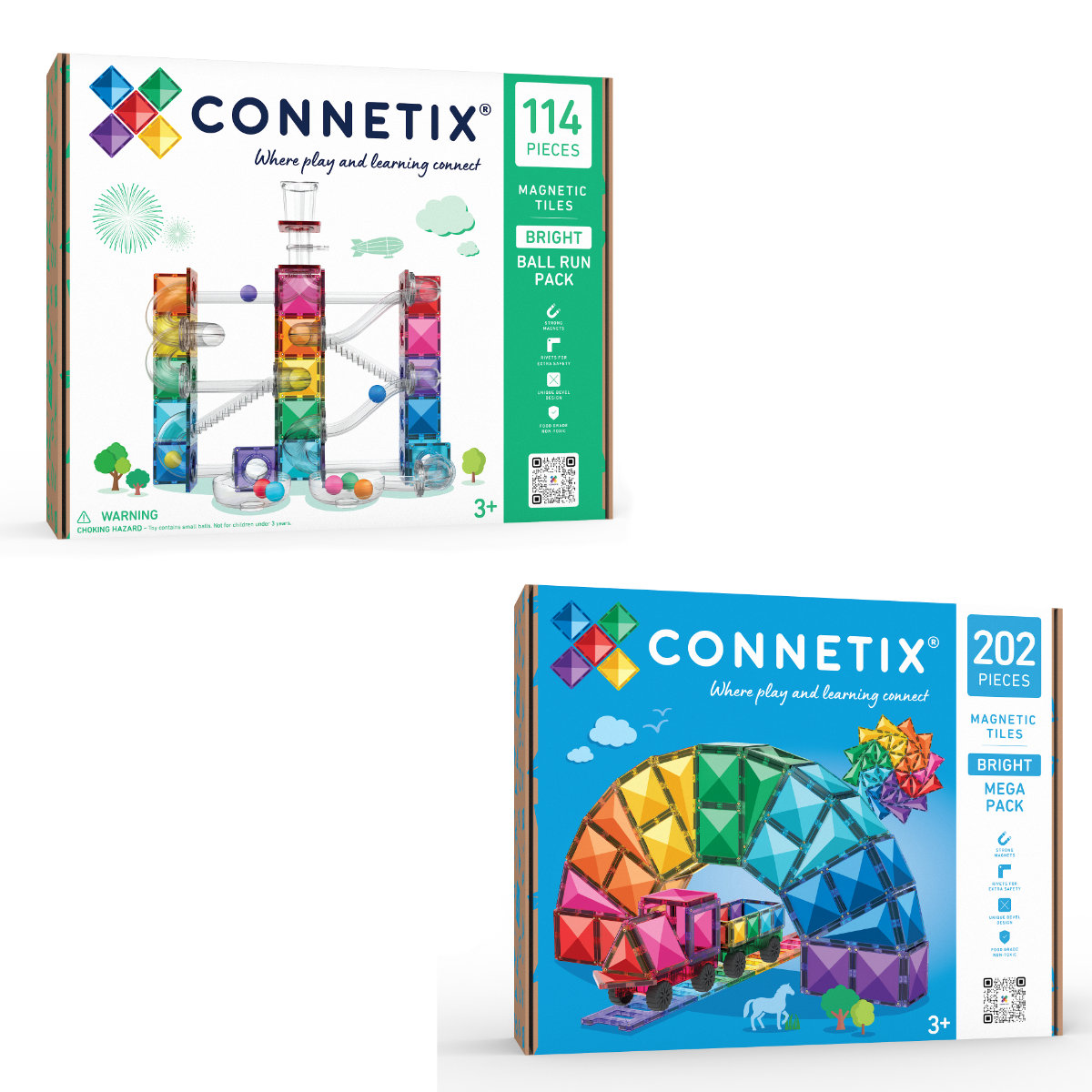 Connetix Magnetbausteine Bright Mega Ball Run Bundle – 316 Teile