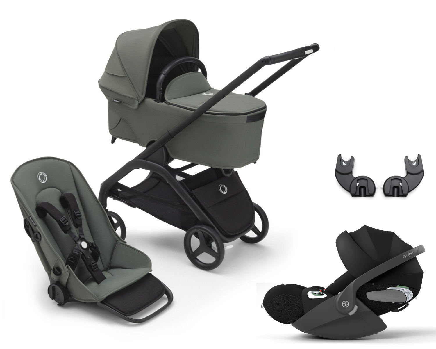 Bugaboo Dragonfly Pram Set 3 in 1 incl. Cybex Cloud T I-size Carseat