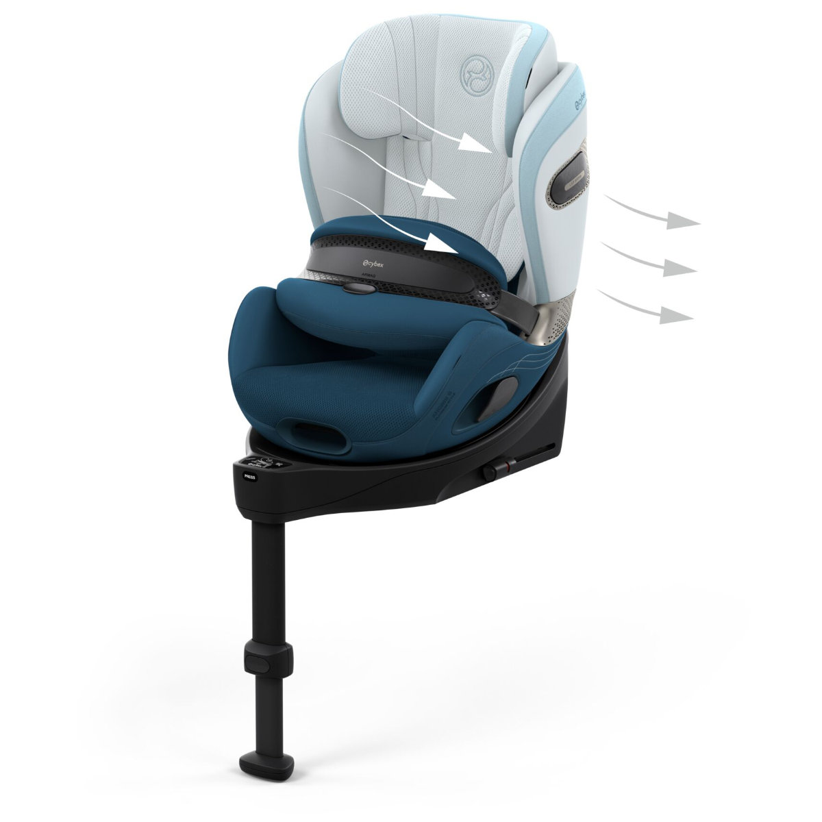 Cybex Anoris Si Airbag i-Size Car Seat (15 Months–7 Years) with Integrated ISOFIX Base