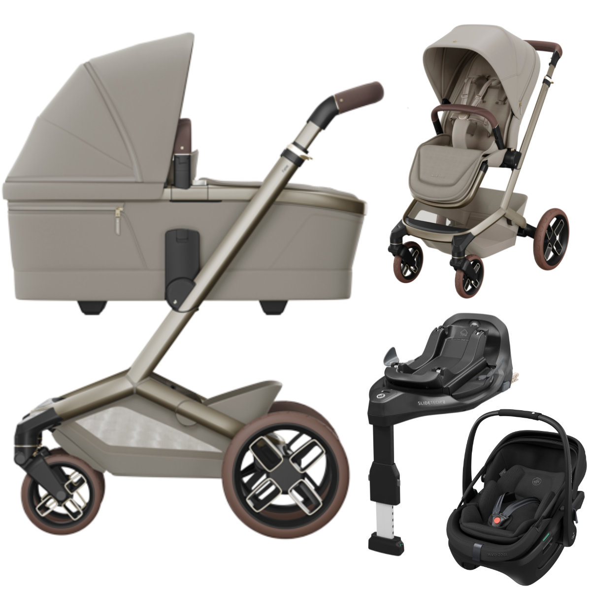 Maxi-Cosi Fame 3-in-1 Set + Coral Slide Pro & Free Base