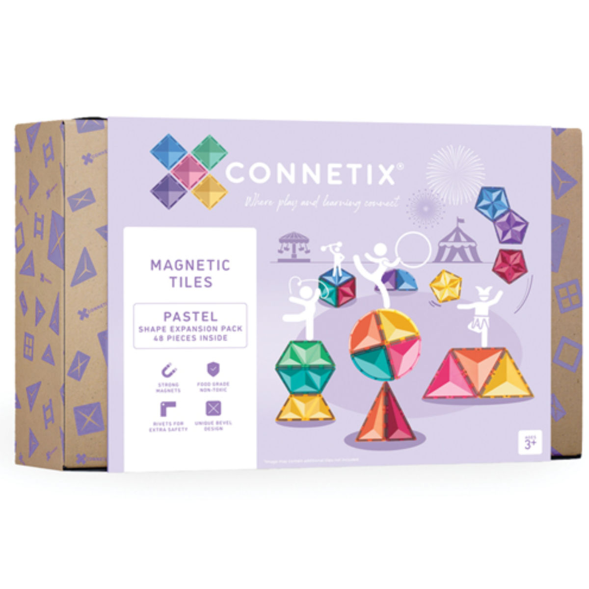 Connetix Pastel Shape Expansion Pack - 48 Pieces