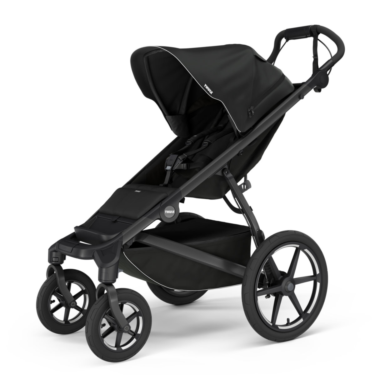 Thule Urban Glide 4 Kinderwagen in Schwarz - schräge Ansicht