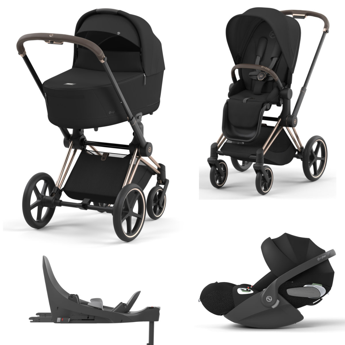 Cybex Priam Pram Set 4 in 1 incl. Cybex Cloud T Infant Car Seat & Base T