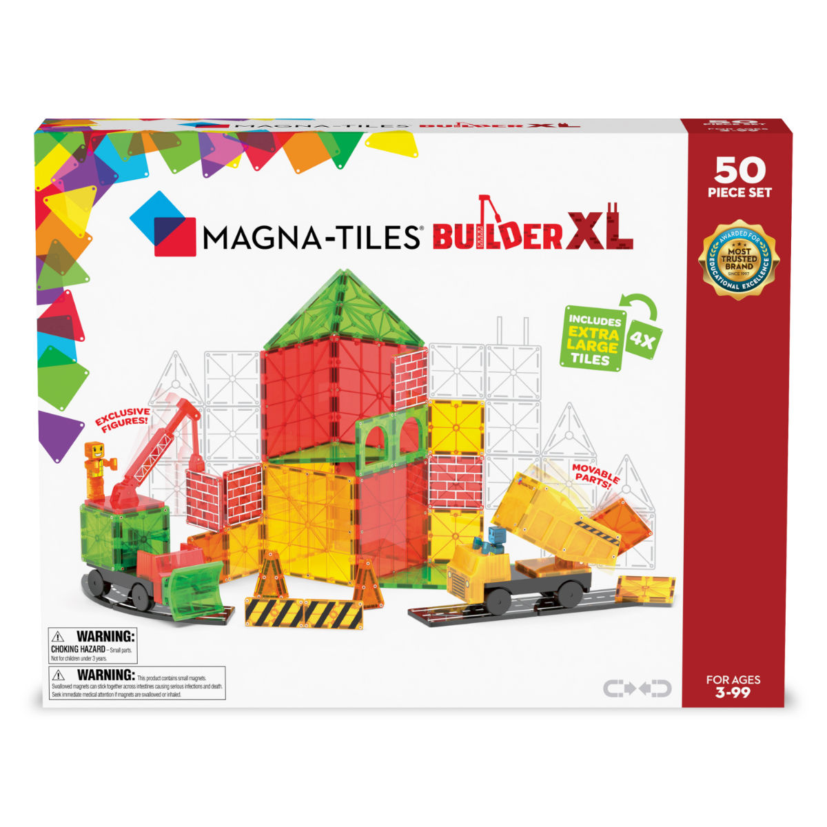 Magnetiles Label Magna-Tiles Builder XL – 50 Pieces | The Ultimate Magnetic Construction ...