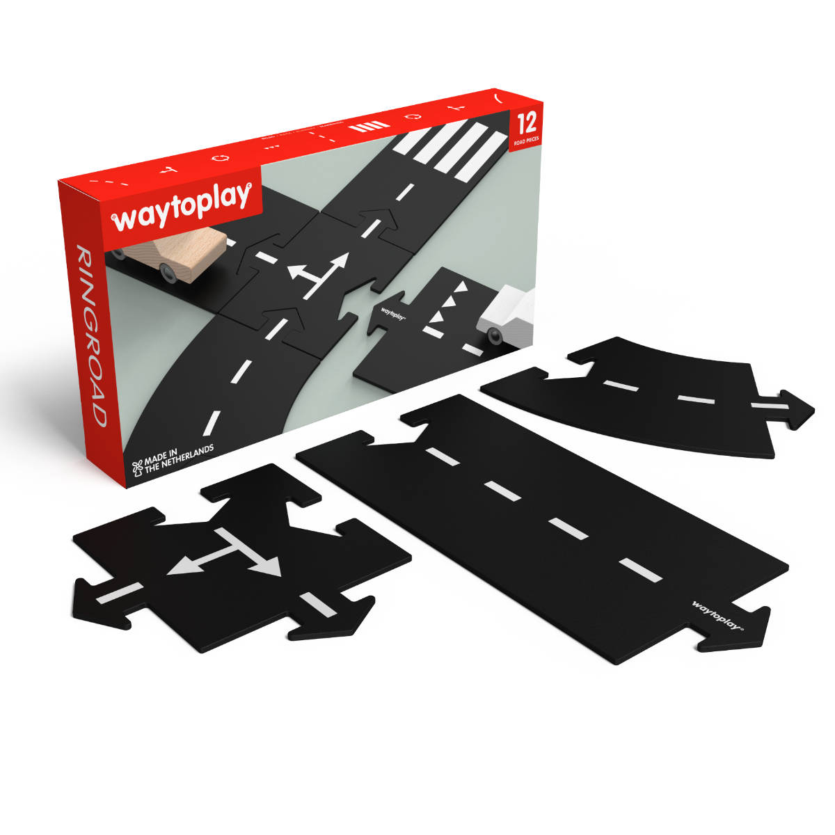 Waytoplay Ringroad Small Road Set – Flexible Toy Road for Kids (12-Piece)