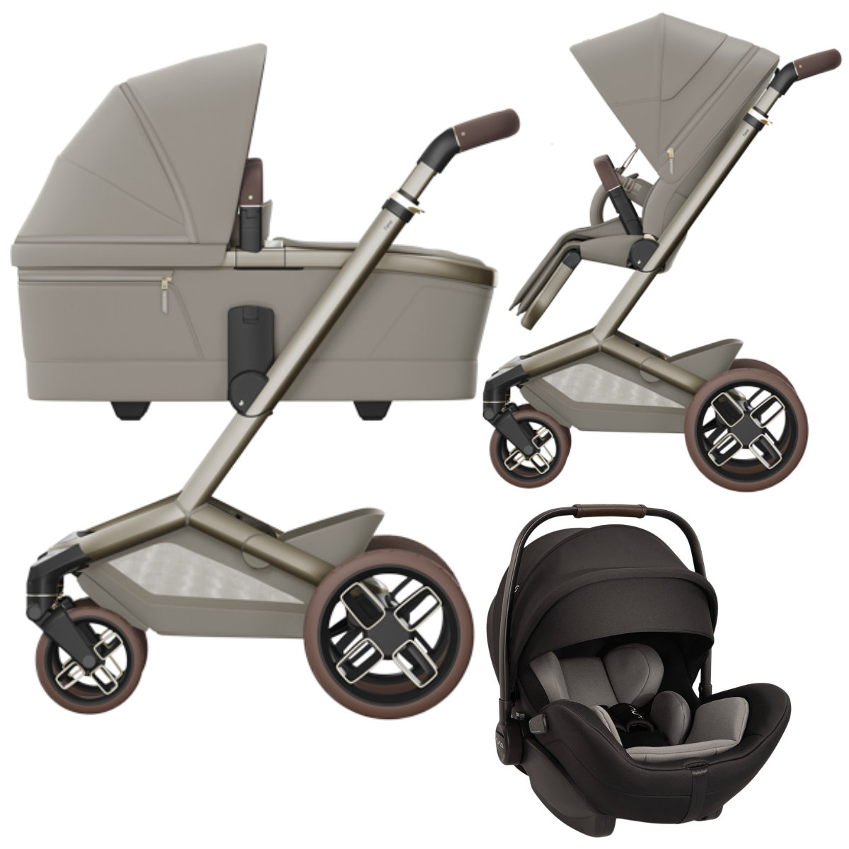 Maxi Cosi Fame Stroller Set 3 in 1 incl. Nuna ARRA Flex i-Size Infant Car Seat