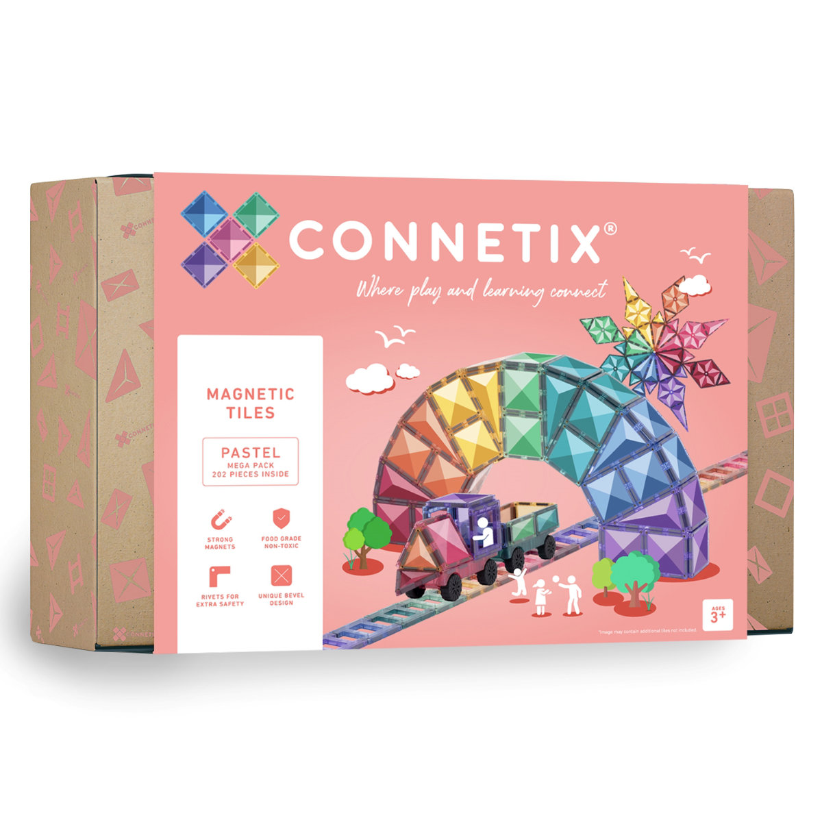 Connetix Magnetbausteine Pastel - 202 Teile - Mega Pack