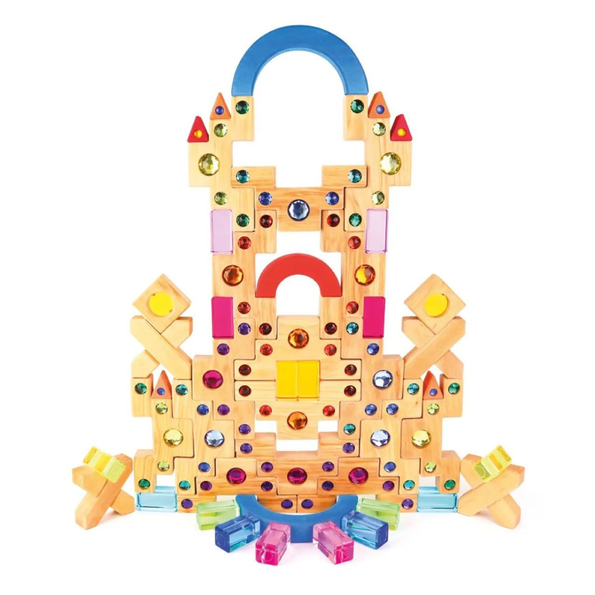 Bauspiel Colour Staircase with Light Blocks 32 Pieces