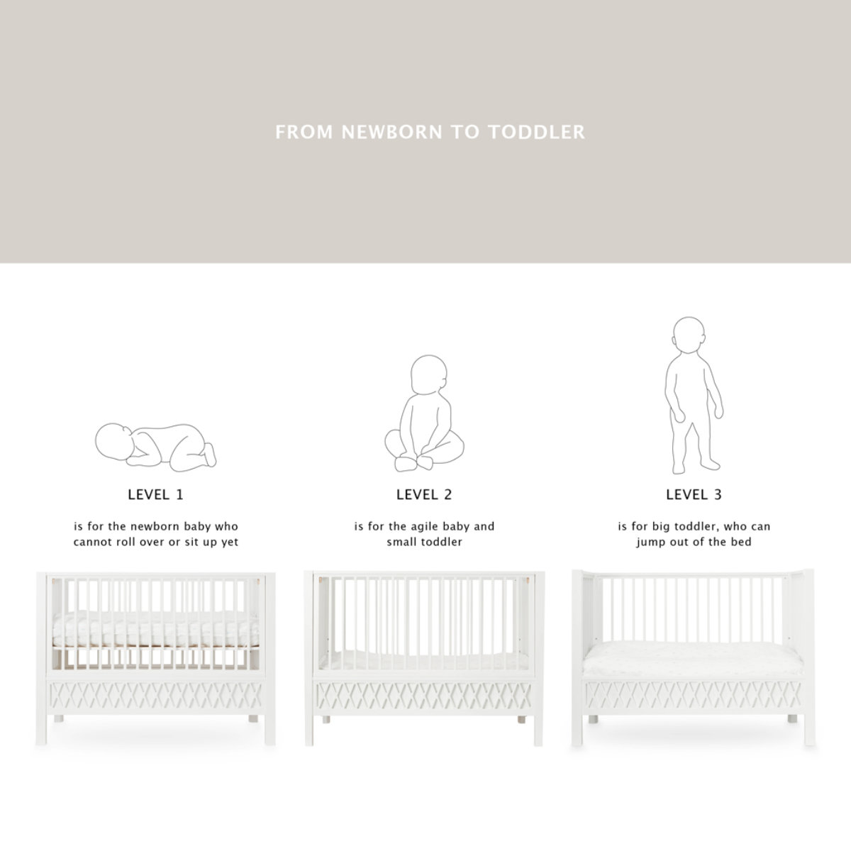 Cam Cam Copenhagen Harlequin Baby Bed, 60x120cm, FSC Mix