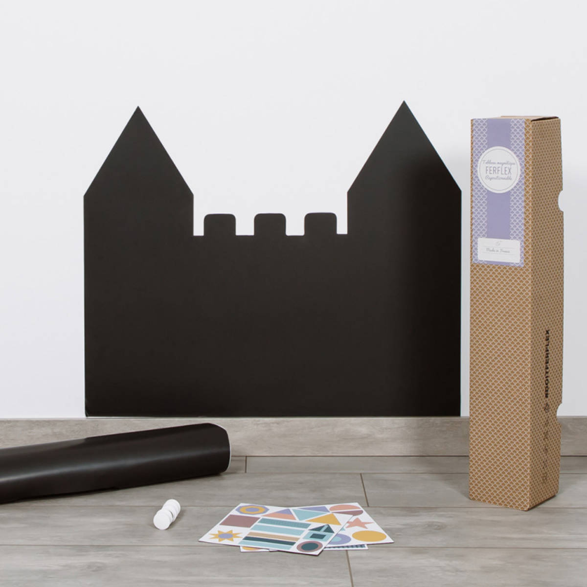 Ferflex Magnetic Board Set incl. 13 Colorful Geometric Magnets
