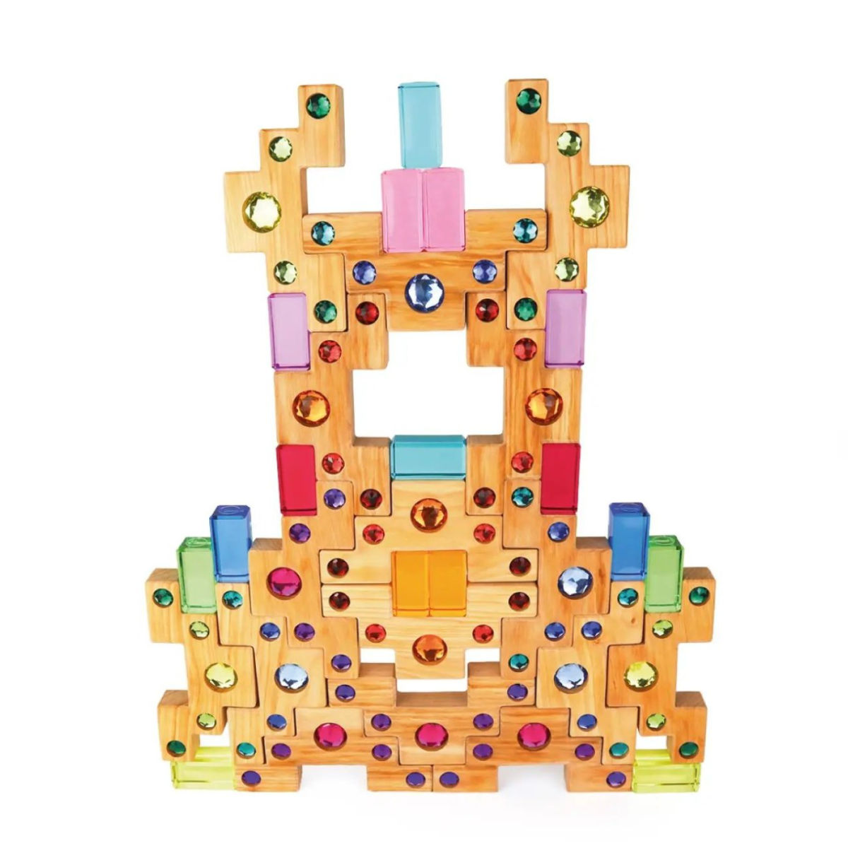Bauspiel Colour Staircase with Light Blocks 32 Pieces