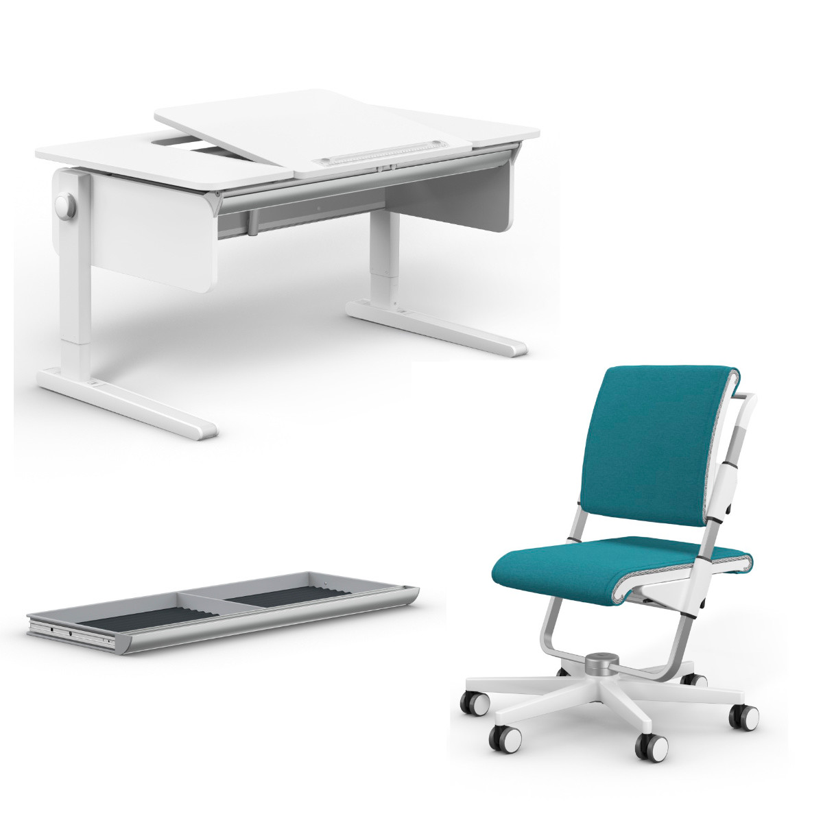 Moll Champion Desk + Scooter Chair + Giant Drawer