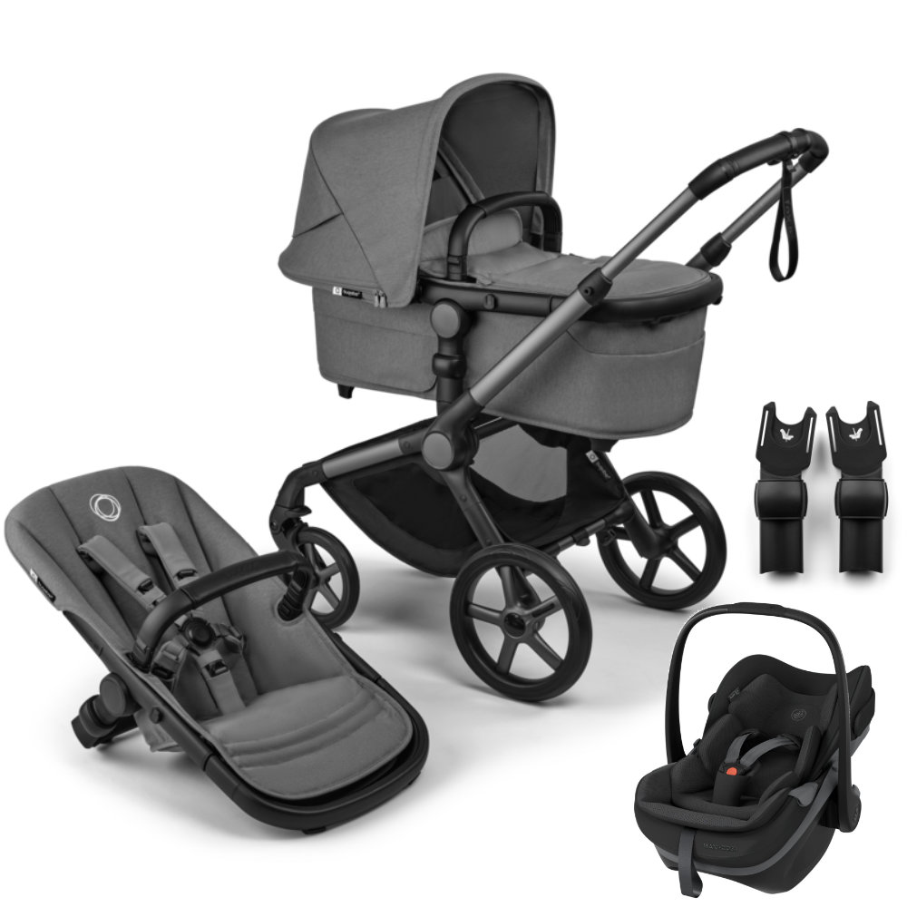 Bugaboo Fox 5 Renew Kombikinderwagen in Grau - schräge Ansicht
