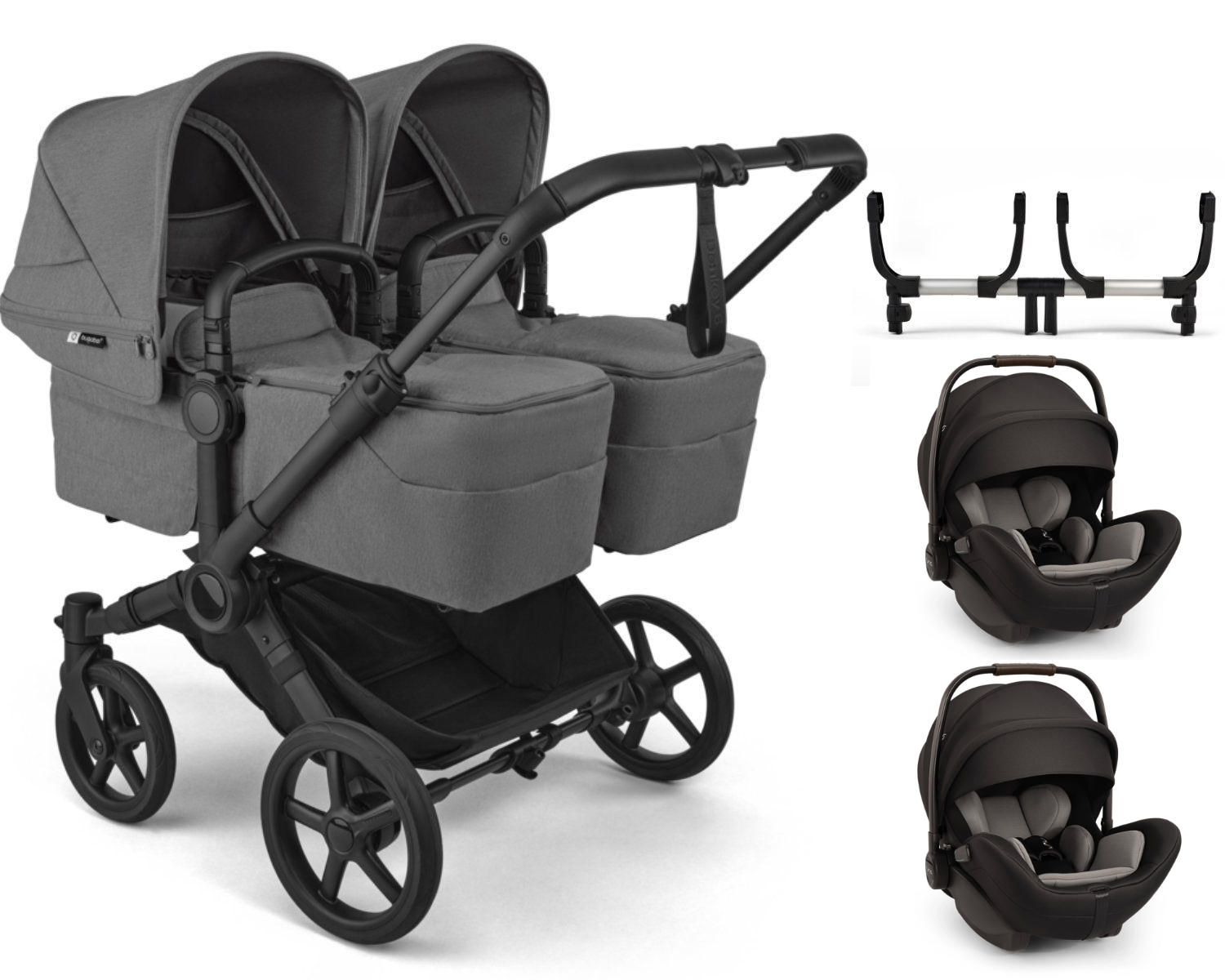 Bugaboo Donkey 6 Twin Kinderwagen Set 3 in 1 inkl. Nuna Arra Flex i-Size Babyschale
