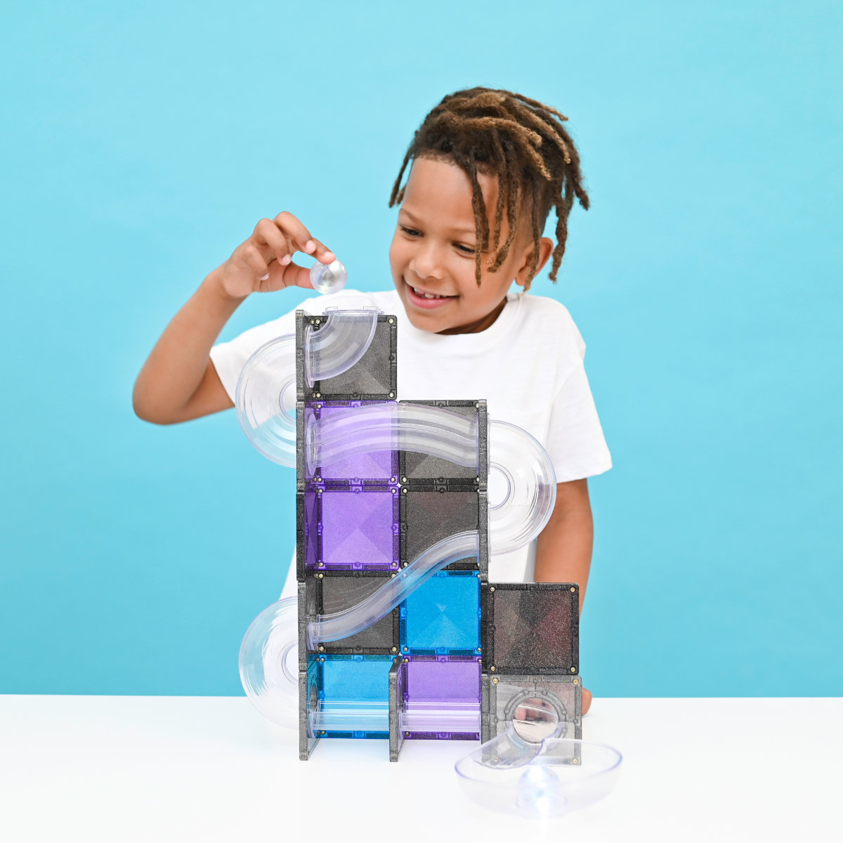 Connetix Magnetic Tiles Ball Run Galaxy Pack - 61 Pieces