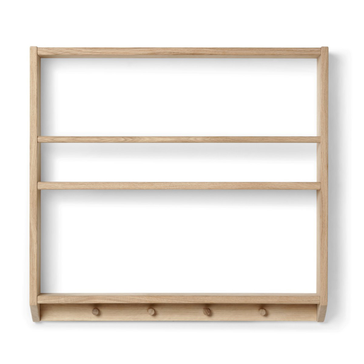 KAS Copenhagen Wall Shelf with Hooks Eli Oak