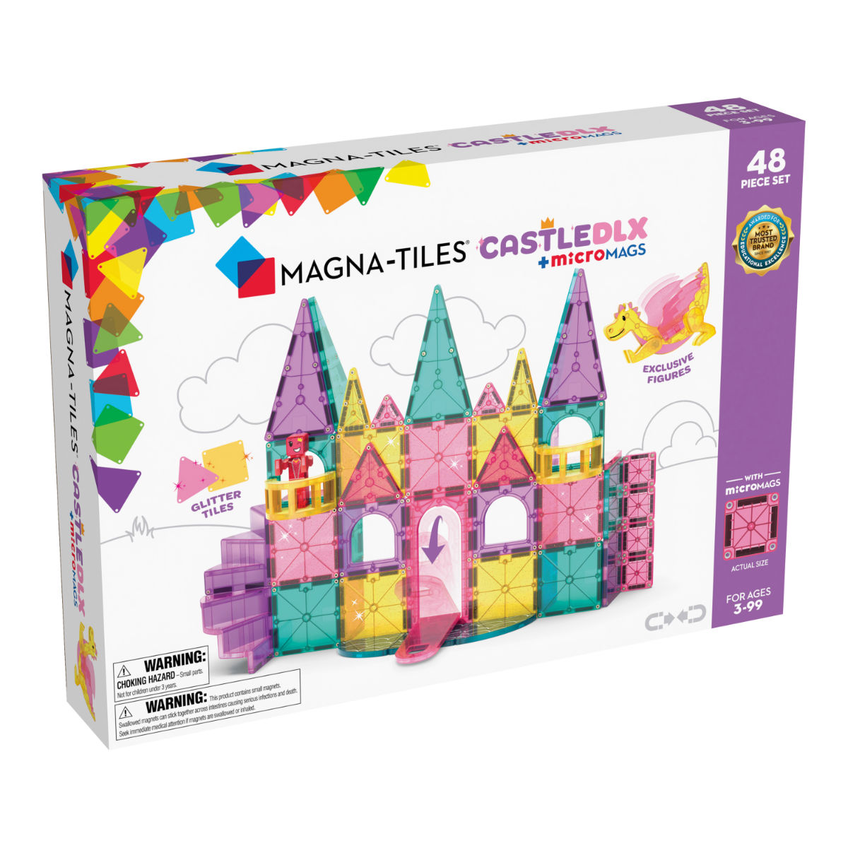Magna-Tiles Castle Deluxe + microMAGS - 48 Pieces