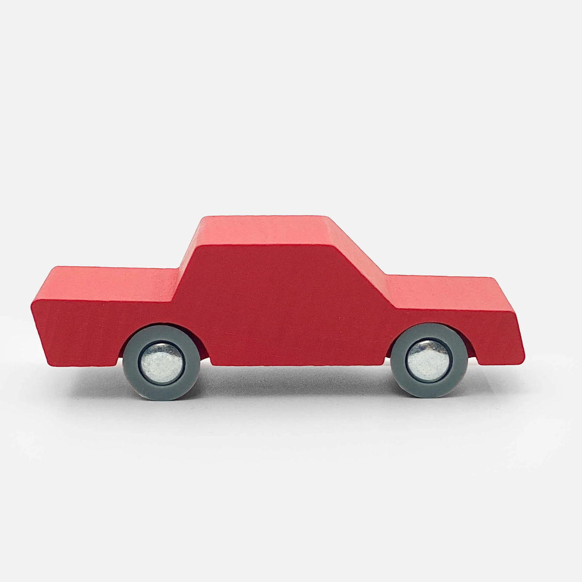 Waytoplay Back and Forth Wooden Car – Creative Toy Car in Red, Blue & Natural