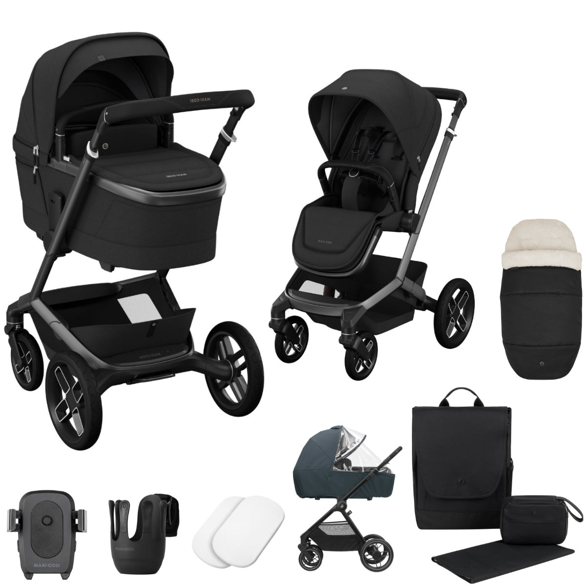 Maxi Cosi Fame Pram with Carrycot +  Accessories