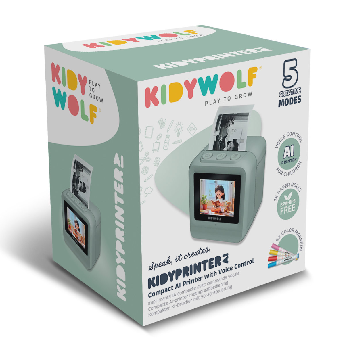 Kidywolf KIDYPRINTER AI – AI Printer for Kids