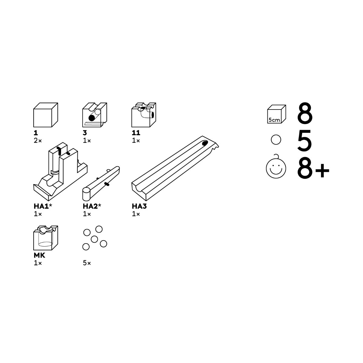 CUBORO Marble Run Extra Set – Expansion Sets in Various Versions