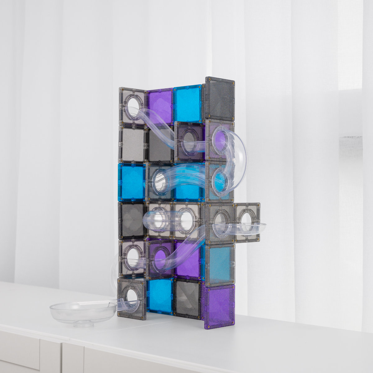 Connetix Magnetic Tiles Ball Run Galaxy Pack - 61 Pieces