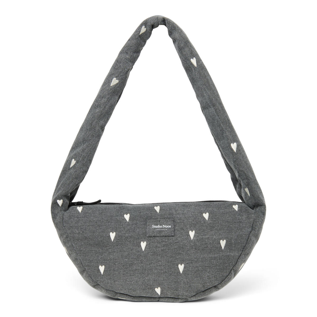 Studio Noos Tasche in Grau mit Herzen - Vorderansicht