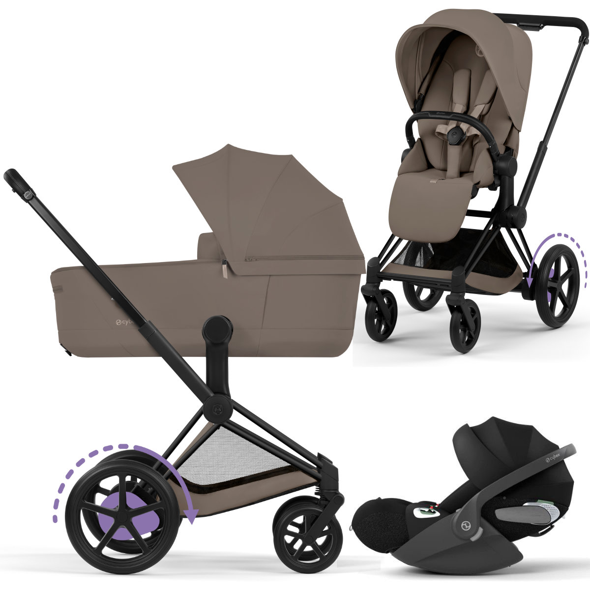 Cybex e-Priam 5 Comfort Stroller Set 3 in 1 incl. Cloud T i-Size