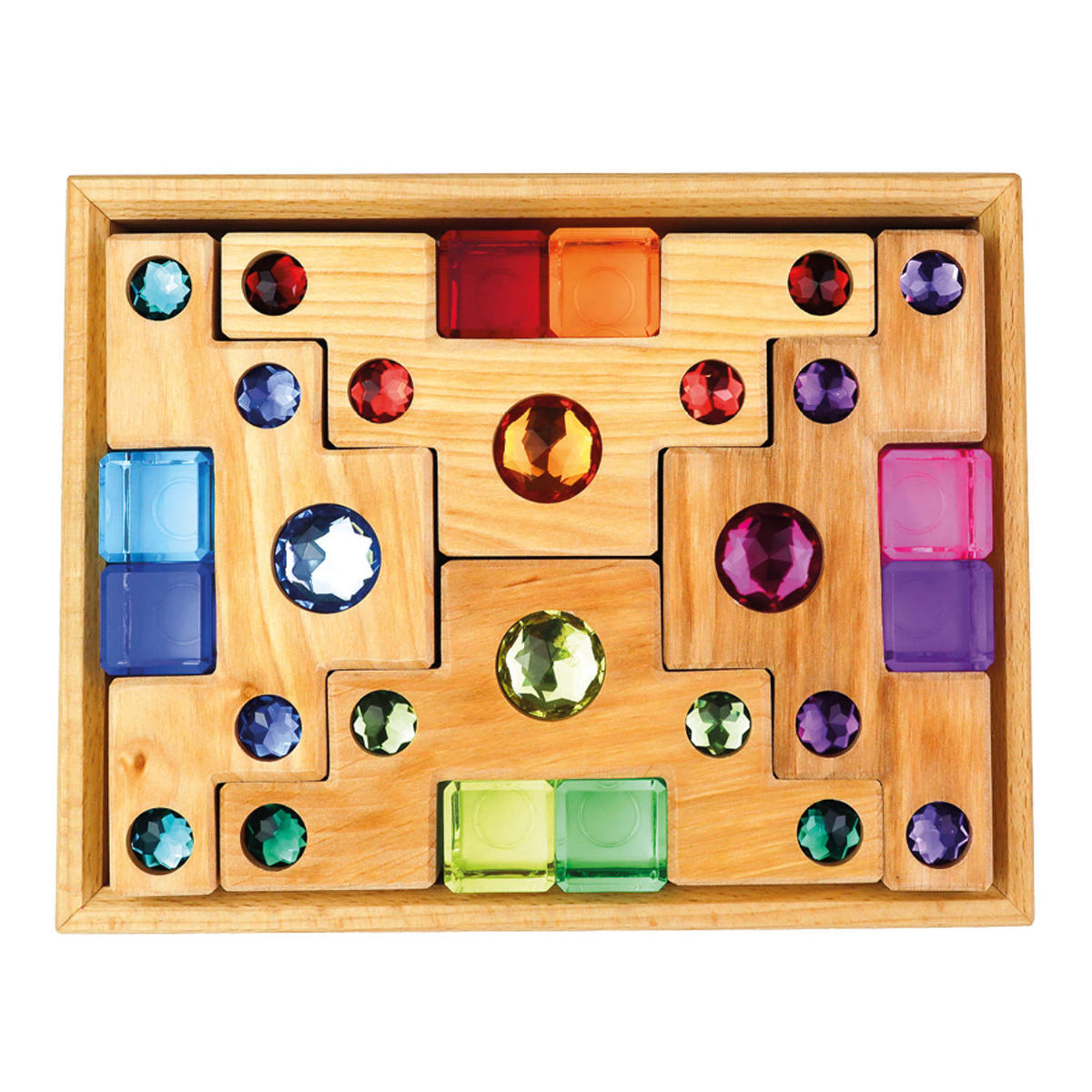 Bauspiel Colour Staircase with Light Blocks 16 Pieces