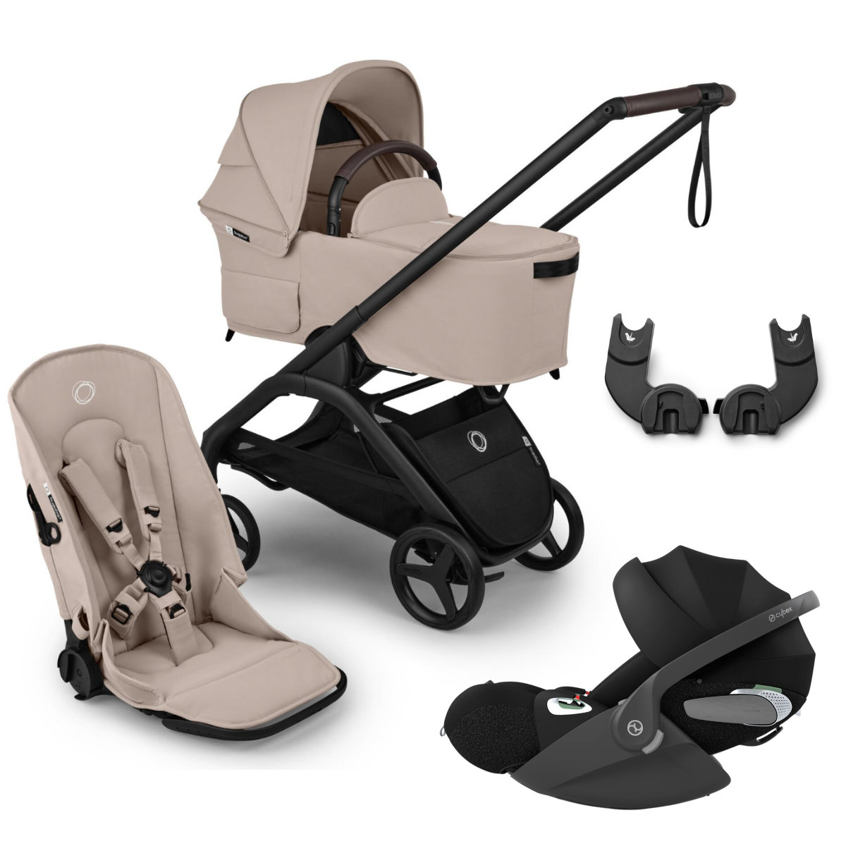 Bugaboo Dragonfly Plus Kinderwagen Set 3 in 1 inkl. Cybex Cloud T i-Size Babyschale