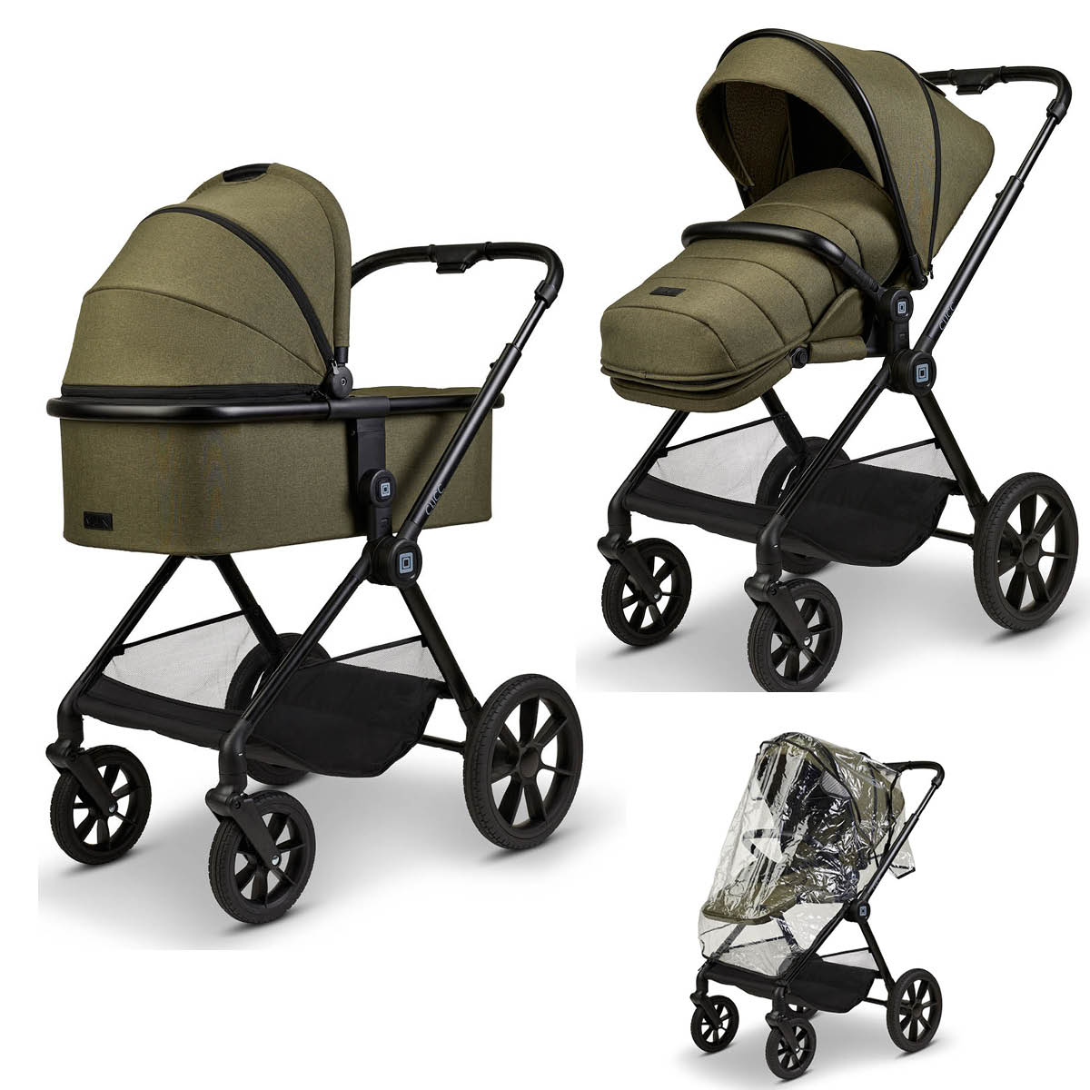 Moon Clicc Pram with Carrycot incl. accessories Collection 2024