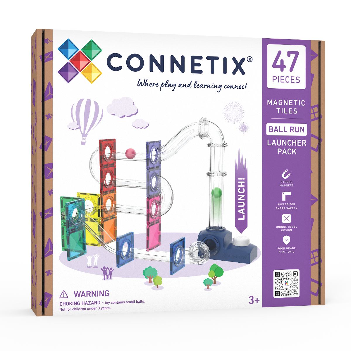 Connetix Magnetbausteine Ball Run Launcher Pack - 47 Teile