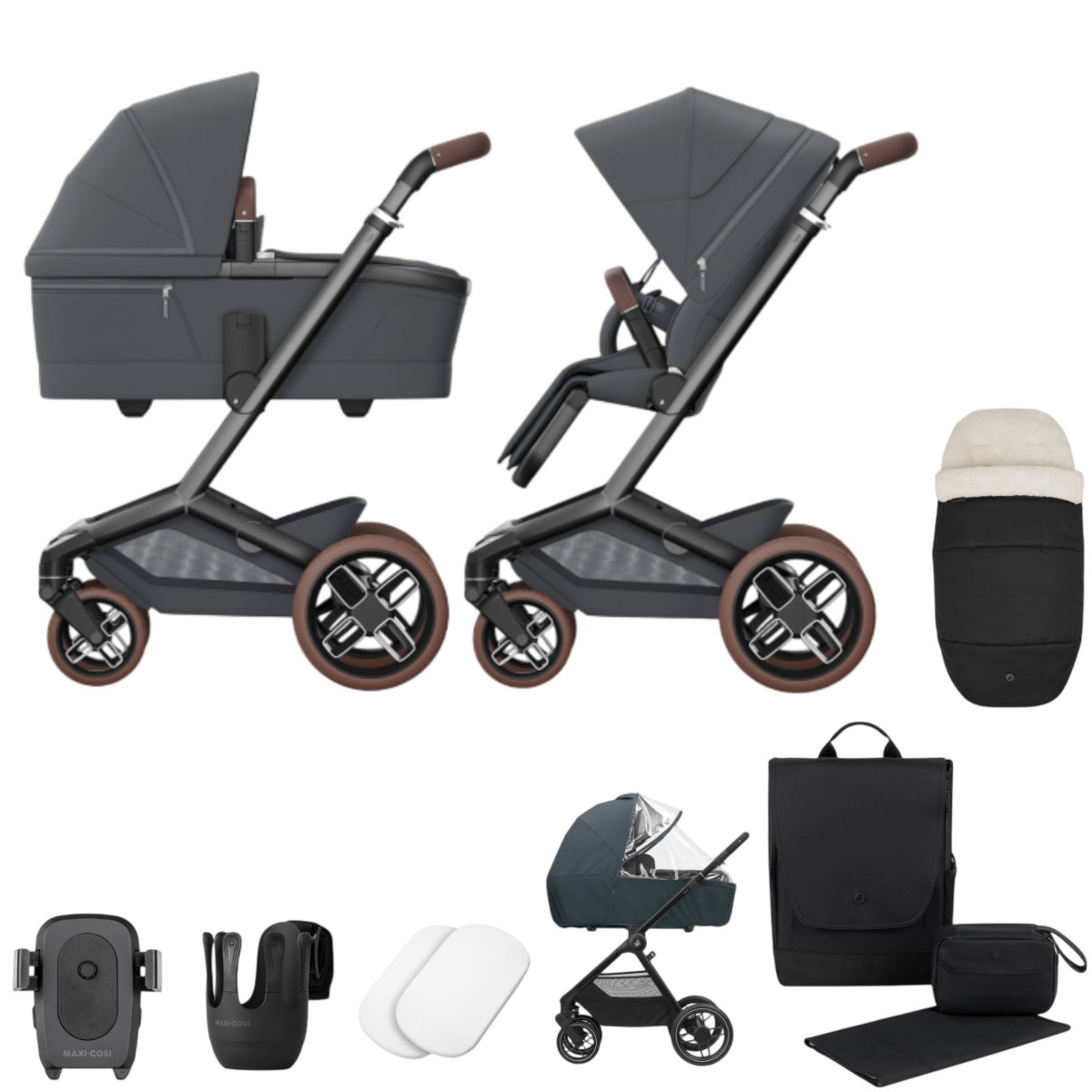 Maxi Cosi Fame Pram with Carrycot +  Accessories