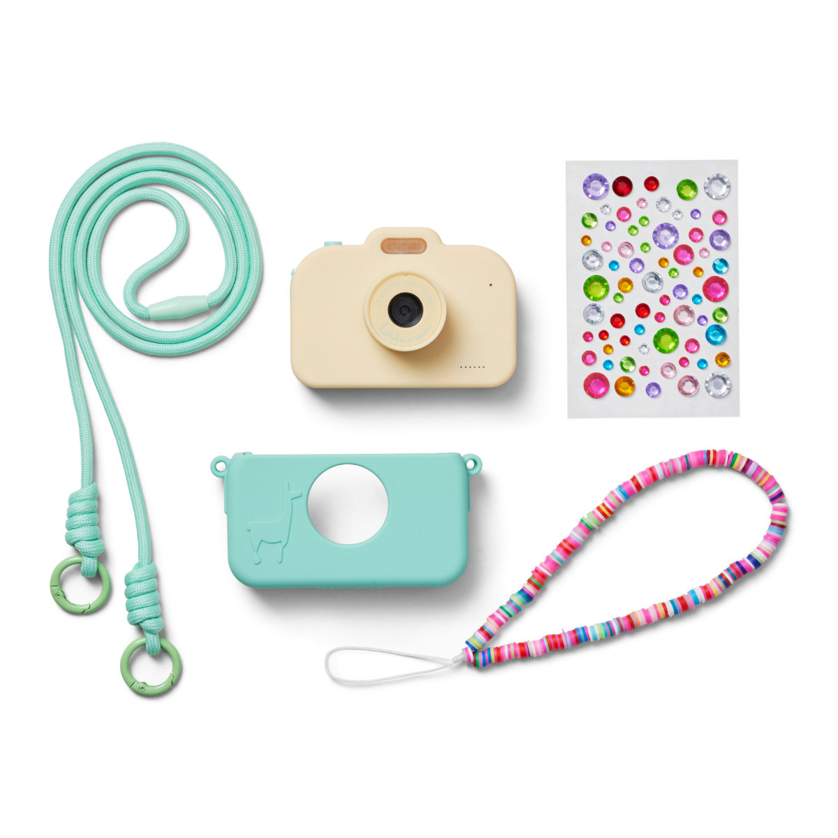 Lalarma Camera Set with Silicone Case, Jewellery Box, Hanger & Sticker Sheet