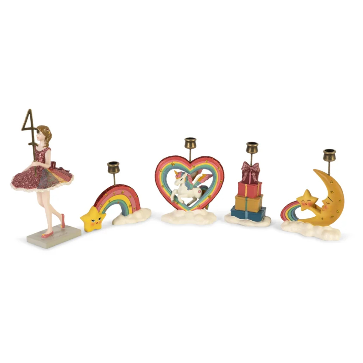 Konges Sløjd Unicorn Birthday Train – with Numbers & Candle Holders