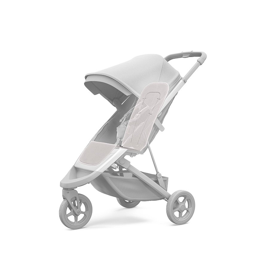 Thule atmungsaktive Sommer Sitzauflage für Kinderwagen 11200343 in Grau - schräge Ansicht