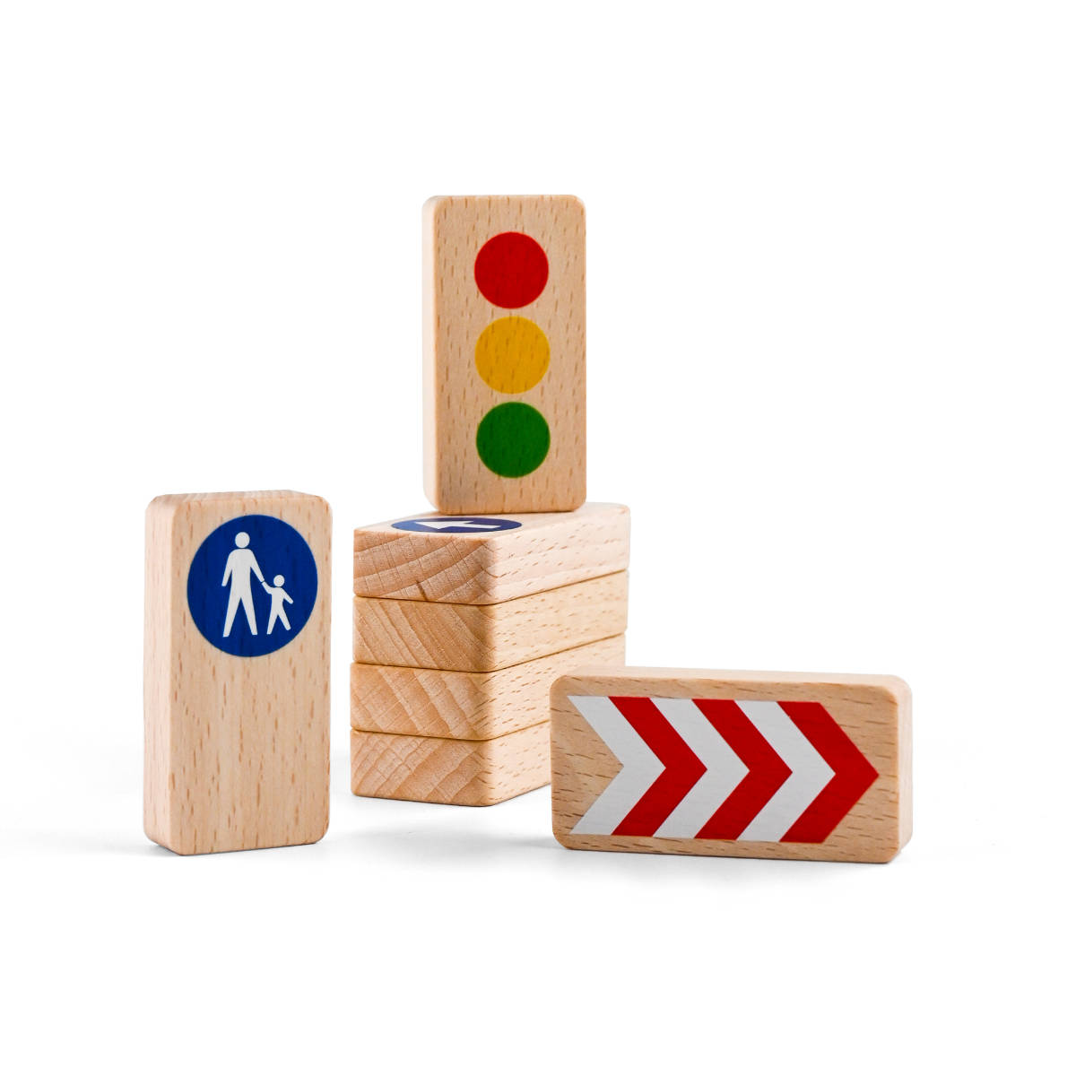 Waytoplay Roadblocks – Accessories for Flexible Toy Roads (Traffic | Race | Airport Signs)