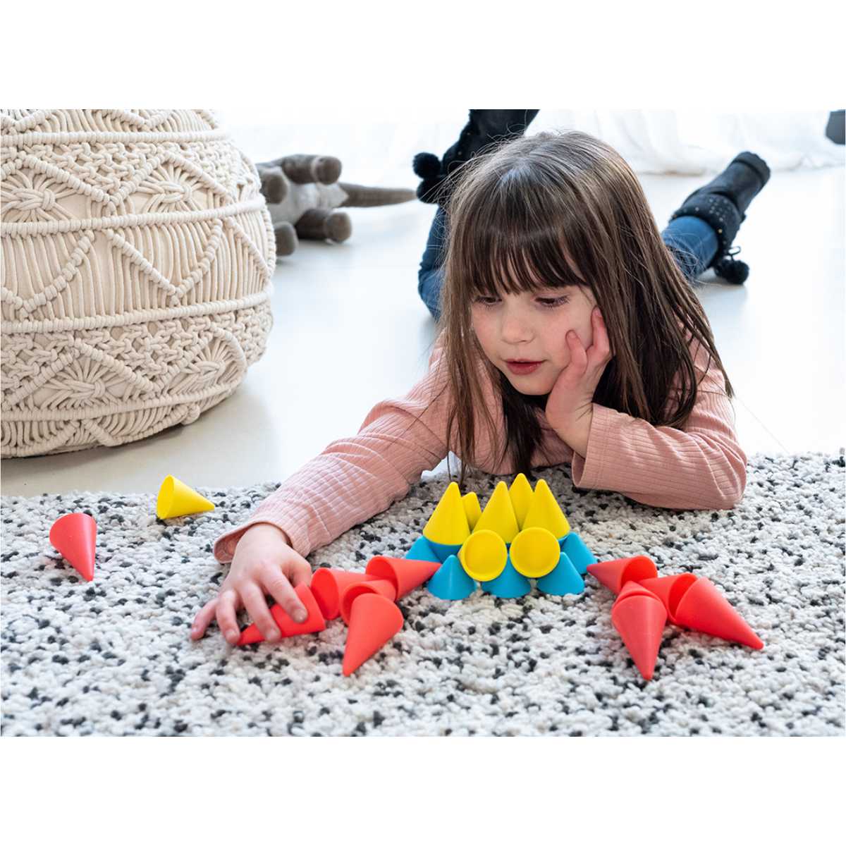 OPPI Piks Bausteine- und Balancierspiel - 48 Teile - Kit Kegel