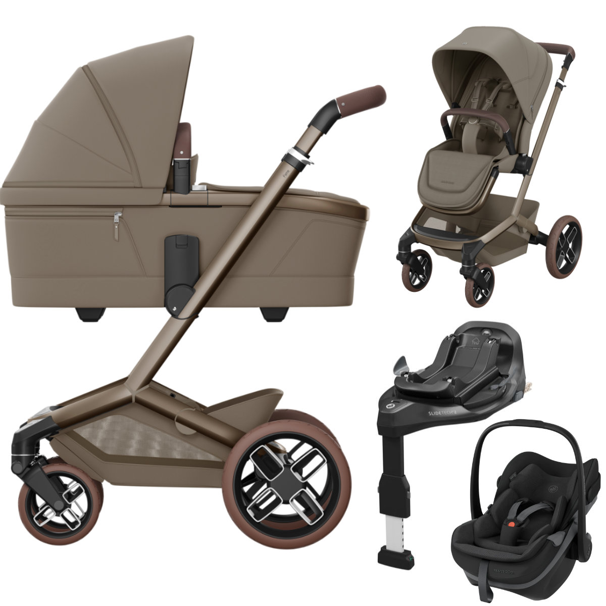Maxi Cosi Fame Kinderwagen Set 3 in 1 inkl. Maxi Cosi Pebble Slide Pro i-Size Babyschale